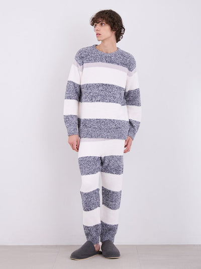 Mens Powder Melange Striped Fuzzy Pajama Pants gelato pique