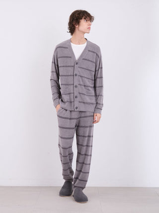 MEN'S Hot Smoothie Striped Lounge Pants in Dark Gray, Men's Loungewear Pants at Gelato Pique USA