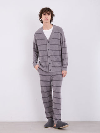 MEN'S Hot Smoothie Striped Lounge Pants in Dark Gray, Men's Loungewear Pants at Gelato Pique USA