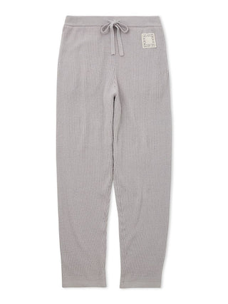 MEN's Hot Smoothie Rib Long Pants in gray, featuring a rib-knit design and stretchy waistband for comfort and style.