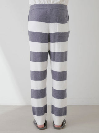 Gelato Pique USA Smoothie 2-Border Lounge Pants in gray and white, premium loungewear, men's straight leg sleepwear, comfortable fit.