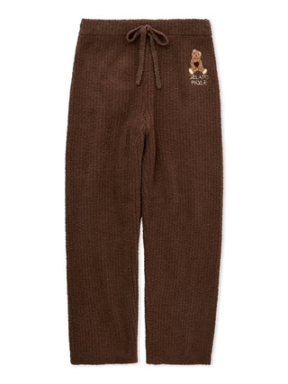 Cozy brown Babymoco bear motif ribbed lounge pants from Gelato Pique USA, premium loungewear and sleepwear for men.