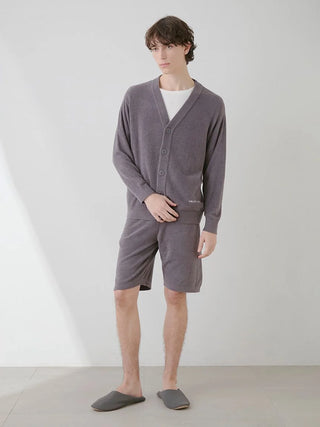 Alt Tag: Model wearing Smoothie Lite Mens Lounge Shorts by Gelato Pique USA, premium loungewear with a smooth texture and embroidered logo.