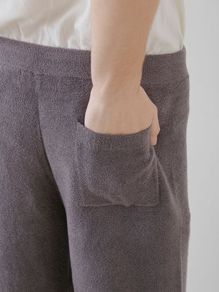 Gelato Pique USA Smoothie Lite Men's Lounge Shorts in gray, featuring a smooth texture, logo waist, and functional side pocket. Premium loungewear.