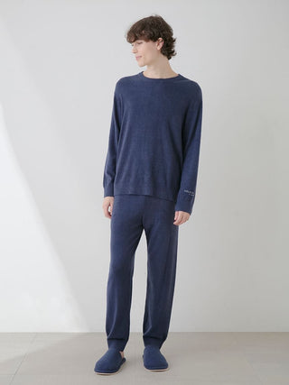 Cozy navy Gelato Pique USA temperature-control smoothie lounge pants, premium knit for loungewear and sleepwear.