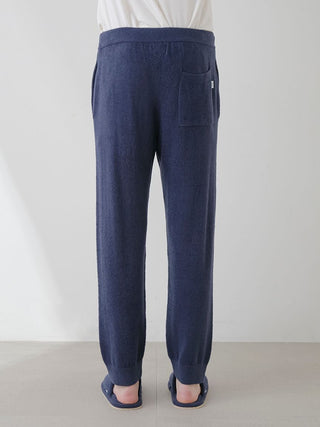 Cozy navy Gelato Pique USA Temperature-Control Lounge Pants for premium loungewear and sleepwear with smooth texture and embroidery.