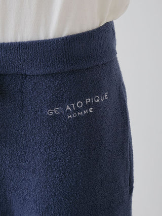 Cozy navy Temperature-Control Smoothie Lounge Pants by Gelato Pique USA showcasing logo embroidery, perfect for premium loungewear and sleepwear.