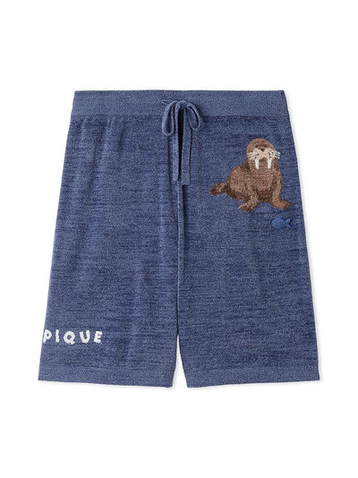 Men's Cool Smoothie Lite Sea Animals Jacquard Shorts gelato pique