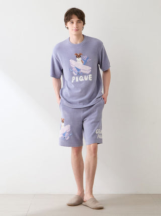 [Hirano Toshiyuki] Men's Airy Moco Plane Dog Jacquard Shorts - view 3