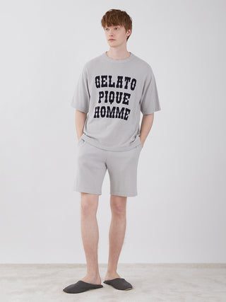 Smoothy Light Arch Logo Mens Pullover, a comfy loungewear in gray at Gelato Pique USA