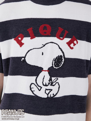 Loungewear tops for men. A successful collaboration with "PEANUTS" and Gelato Pique for a comfy loungewear line inspired by cool and delicious gelato.  Snoopy logo on front