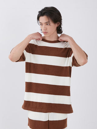 Smoothly Light 2-Striped Oversized Lounge Shirt by Gelato Pique USA
