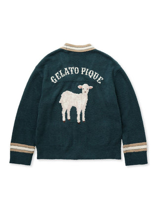  Air Moco SHEEP Button Up Cardigan in green, Comfy and Luxury Men's Loungewear Cardigan at Gelato Pique USA