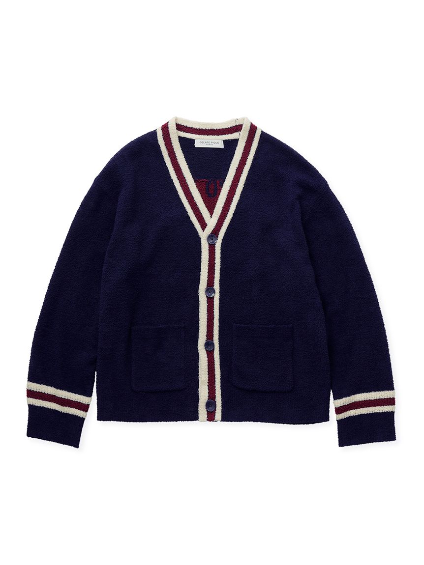  Air Moco SHEEP Button Up Cardigan in navy, Comfy and Luxury Men's Loungewear Cardigan at Gelato Pique USA