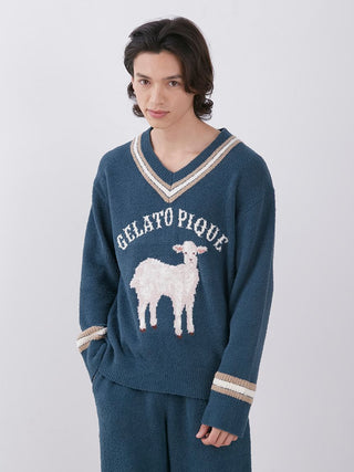  Air Moco SHEEP Men Lounge Tops Pullover in green, Men's Pullover Sweaters at Gelato Pique USA