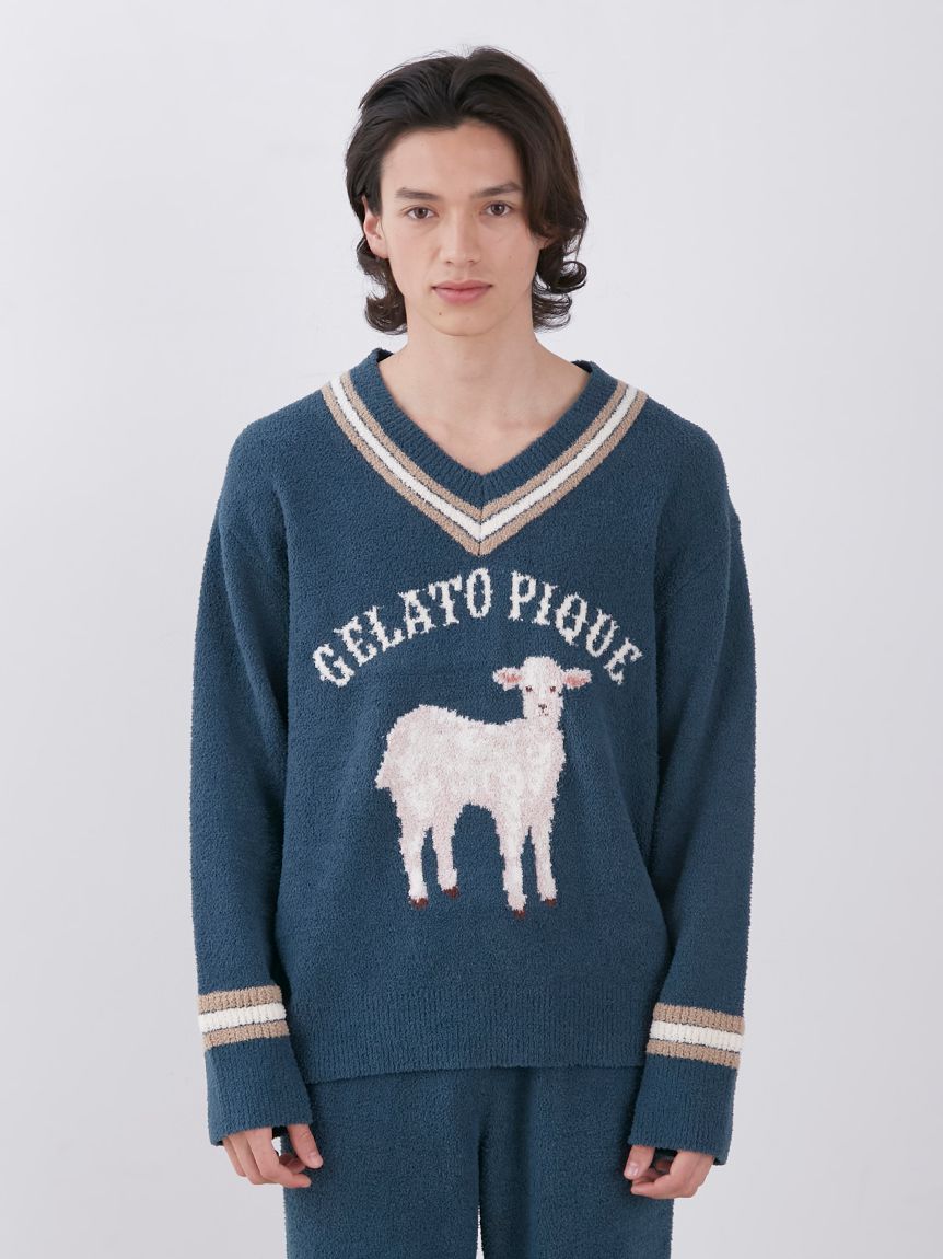  Air Moco SHEEP Men Lounge Tops Pullover in green, Men's Pullover Sweaters at Gelato Pique USA