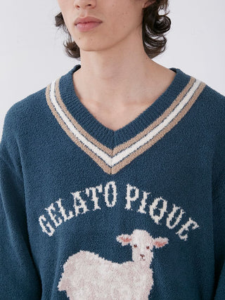  Air Moco SHEEP Men Lounge Tops Pullover in green, Men's Pullover Sweaters at Gelato Pique USA