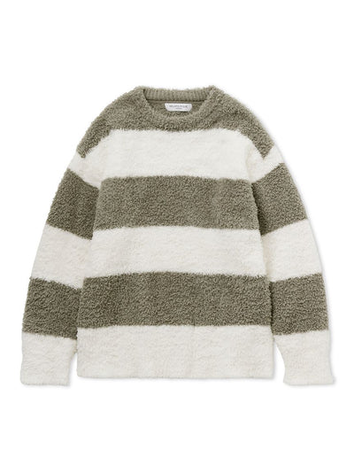 Gelato 2 Striped Fuzzy Long Sleeve Pullover gelato pique