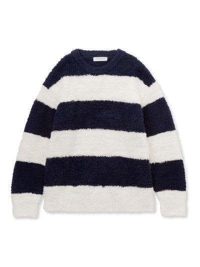 Gelato 2 Striped Fuzzy Long Sleeve Pullover gelato pique