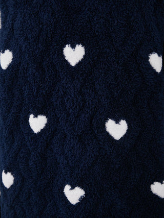 Heart Jacquard Long Sleeve Fuzzy Sweater in navy, Men's Pullover Sweaters at Gelato Pique USA.