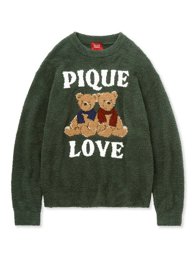 [MENS] Bear Jacquard Pullover Sweater gelato pique