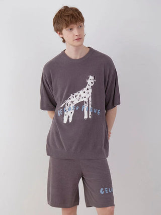 TOSHIYUKI HIRANO MENS Dog Jacquard Pullover & Shorts Set