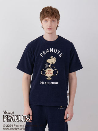 PEANUTS MENS TENNIS Pullover Top in NAVY, Men's Loungewear Tops, T-shirt , Tank Top at Gelato Pique USA.