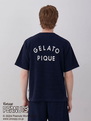 PEANUTS MENS TENNIS Pullover Top in NAVY, Men's Loungewear Tops, T-shirt , Tank Top at Gelato Pique USA.