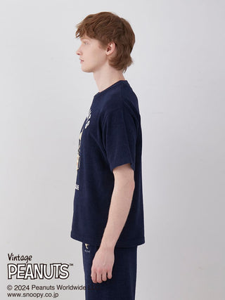 PEANUTS MENS TENNIS Pullover Top in NAVY, Men's Loungewear Tops, T-shirt , Tank Top at Gelato Pique USA.