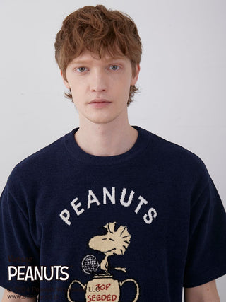 PEANUTS MENS TENNIS Pullover Top in NAVY, Men's Loungewear Tops, T-shirt , Tank Top at Gelato Pique USA.