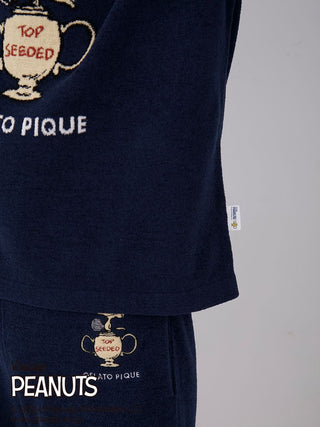 PEANUTS MENS TENNIS Pullover Top in NAVY, Men's Loungewear Tops, T-shirt , Tank Top at Gelato Pique USA.