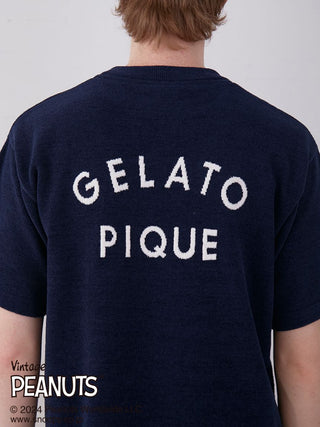 PEANUTS MENS TENNIS Pullover Top in NAVY, Men's Loungewear Tops, T-shirt , Tank Top at Gelato Pique USA.