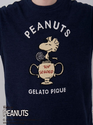 PEANUTS MENS TENNIS Pullover Top in NAVY, Men's Loungewear Tops, T-shirt , Tank Top at Gelato Pique USA.