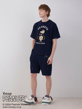 PEANUTS MENS TENNIS Pullover Top in NAVY, Men's Loungewear Tops, T-shirt , Tank Top at Gelato Pique USA.