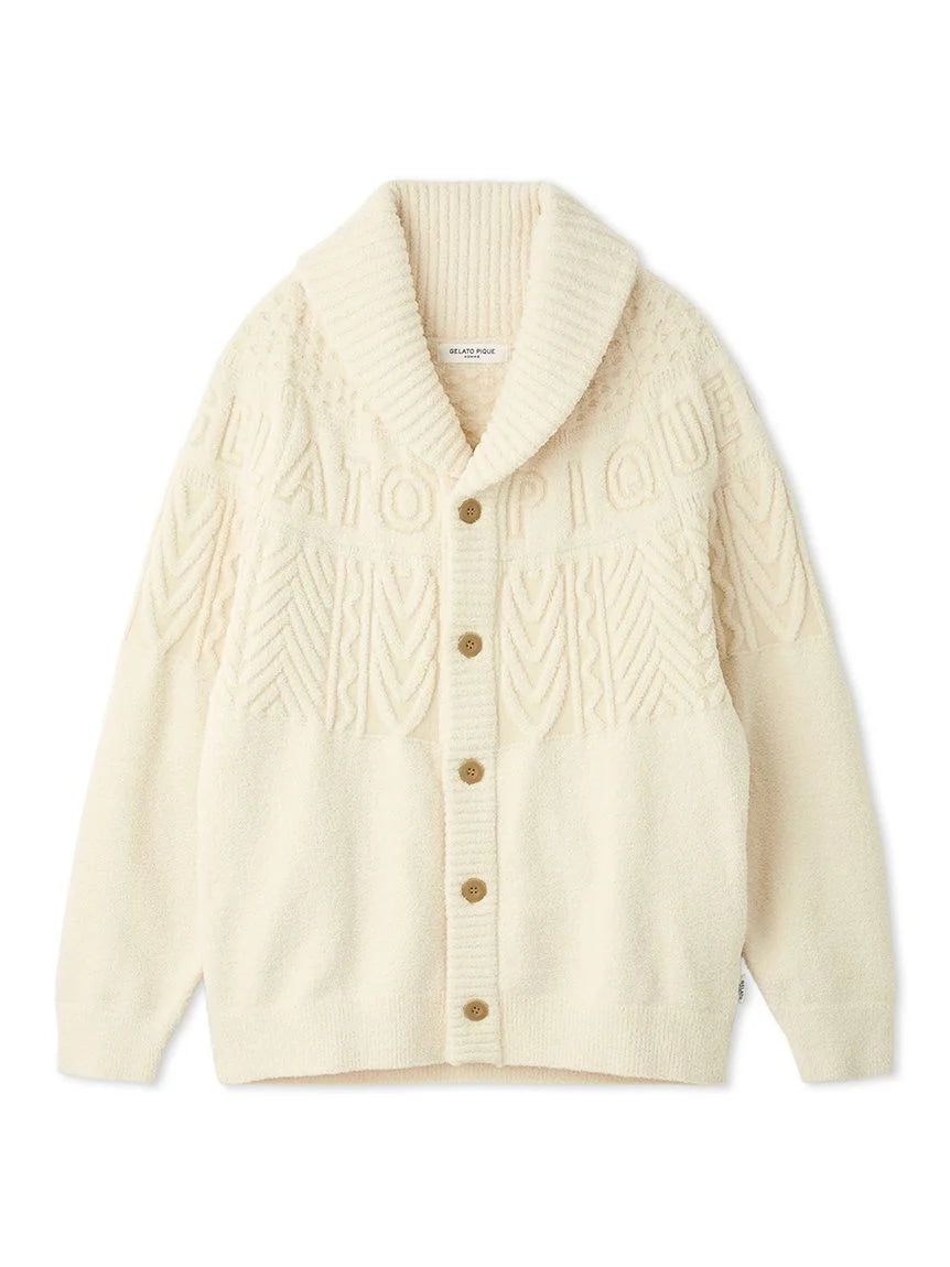 Gelato Pique Homme Mens Air Moco Aran Shawl Collar Cardigan L Ivory
