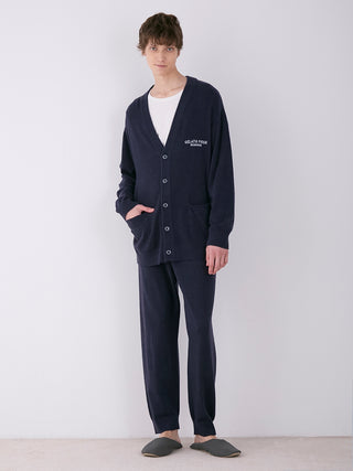 MEN'S Smoothie Button Up Cardigan in NAVY, Comfy and Luxury Men's Loungewear Cardigan at Gelato Pique USA.