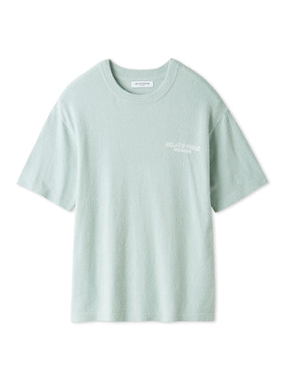 MEN'S Washable Smoothie Drop Shoulder Lounge T-Shirt in light green by Gelato Pique, made from soft and plush "Smoothie" fabric.