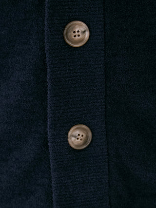 MEN'S Air Moco Dog Jacquard Button Up Cardigan in NAVY, Comfy and Luxury Men's Loungewear Cardigan at Gelato Pique USA.