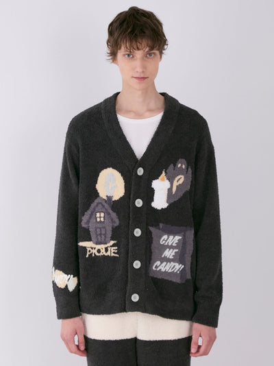 Baby Moco Halloween-Themed Button-Up Cardigan gelato pique