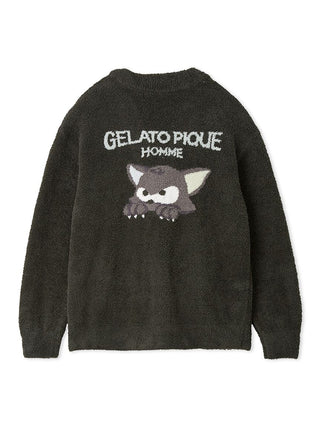 Baby Moko Halloween-Themed Button-Up Cardigan in Dark Gray, Comfy and Luxury Men's Loungewear Cardigan at Gelato Pique USA