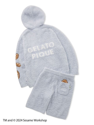 【SESAME STREET】 MEN's Cookie Monster Hoodie and Shorts Loungewear Set in Blue, Women's Loungewear Set at Gelato Pique USA