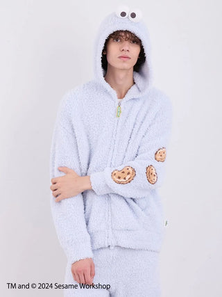 【SESAME STREET】 MEN's Cookie Monster Hoodie and Shorts Loungewear Set in Blue, Women's Loungewear Set at Gelato Pique USA