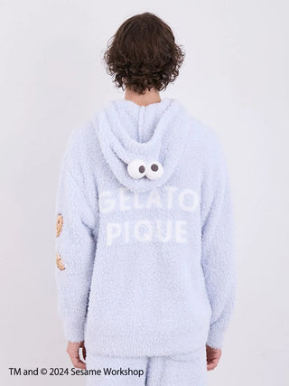 【SESAME STREET】 MEN's Cookie Monster Hoodie and Shorts Loungewear Set in Blue, Women's Loungewear Set at Gelato Pique USA