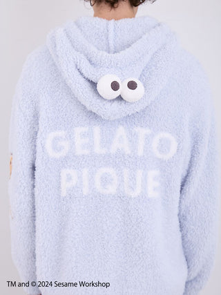 【SESAME STREET】 MEN's Cookie Monster Hoodie and Shorts Loungewear Set in Blue, Women's Loungewear Set at Gelato Pique USA