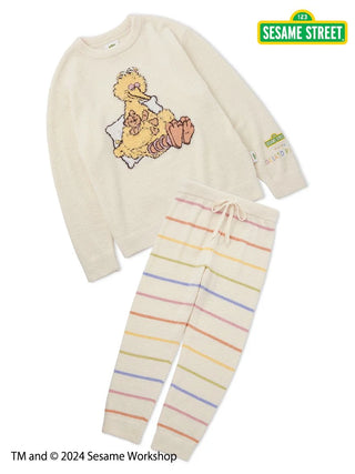 SESAME STREET MEN'S Motif Pullover & Lounge Pants Loungewear SET in Off White, Men's Loungewear Set at Gelato Pique USA