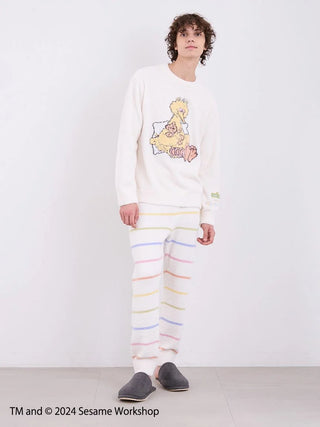 SESAME STREET MEN'S Motif Pullover & Lounge Pants Loungewear SET in Off White, Men's Loungewear Set at Gelato Pique USA