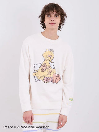 SESAME STREET MEN'S Motif Pullover & Lounge Pants Loungewear SET in Off White, Men's Loungewear Set at Gelato Pique USA