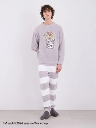 SESAME STREET MEN'S Motif Pullover & Lounge Pants Loungewear SET in Gray, Men's Loungewear Set at Gelato Pique USA