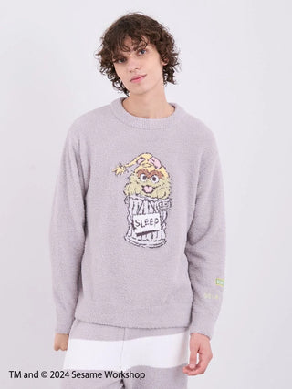 Men's Sesame Street pullover featuring soft 'Baby Moco' fabric with character motif, cozy loungewear.