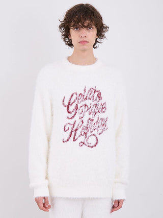 HOLIDAY Feather Pullover Sweater in Off White, Men's Pullover Sweaters at Gelato Pique USA